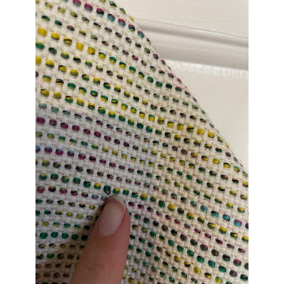 Trina Turk Blazer Designer Size 4 Rainbow Cuffed Short Sleeve Fully Lined - Picture 10 of 11